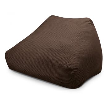 Fotoliu bean bag maro închis cu tapițerie din catifea reiată Sofa Snug – SLOWDOWN