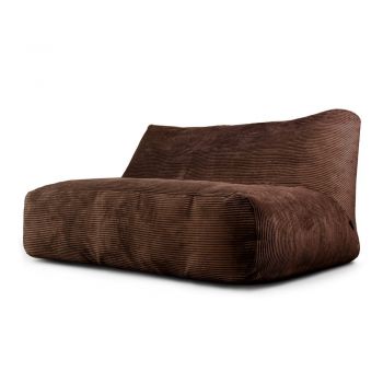 Fotoliu bean bag maro închis cu tapițerie din catifea reiată Sofa Tube 160 – SLOWDOWN