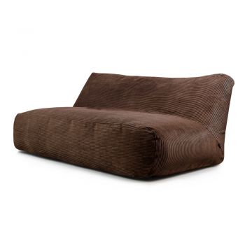 Fotoliu bean bag maro închis cu tapițerie din catifea reiată Sofa Tube 190 – SLOWDOWN