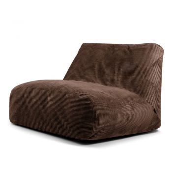 Fotoliu bean bag maro închis cu tapițerie din catifea reiată Sofa Tube – SLOWDOWN