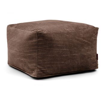 Fotoliu bean bag maro închis cu tapițerie din catifea reiată Softbox MooG – SLOWDOWN
