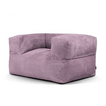 Fotoliu bean bag mov cu tapițerie din catifea reiată MooG – SLOWDOWN