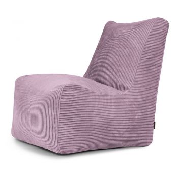 Fotoliu bean bag mov cu tapițerie din catifea reiată Seat Lounge – SLOWDOWN