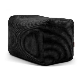 Fotoliu bean bag negru cu tapițerie din catifea reiată Plus 70 Lounge – SLOWDOWN