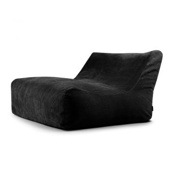 Fotoliu bean bag negru cu tapițerie din catifea reiată Sofa Lounge – SLOWDOWN