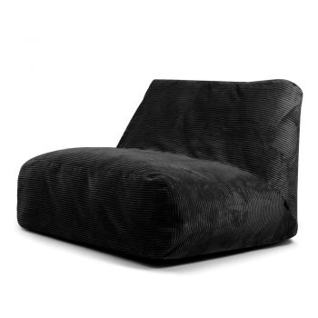 Fotoliu bean bag negru cu tapițerie din catifea reiată Sofa Tube – SLOWDOWN