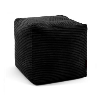 Fotoliu bean bag negru cu tapițerie din catifea reiată Up! MooG – SLOWDOWN