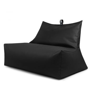 Fotoliu bean bag negru cu tapițerie din imitație de piele Icy Sofa – So Soft?