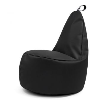 Fotoliu bean bag negru cu tapițerie din imitație de piele Lull L – So Soft?
