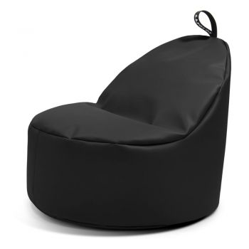 Fotoliu bean bag negru cu tapițerie din imitație de piele Round L – So Soft?
