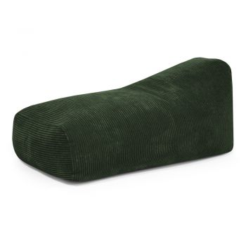 Fotoliu bean bag verde cu tapițerie din catifea reiată Snug 130 – SLOWDOWN