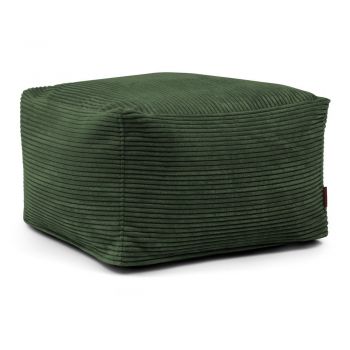 Fotoliu bean bag verde cu tapițerie din catifea reiată Softbox MooG – SLOWDOWN
