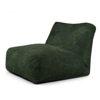 Fotoliu bean bag verde cu tapițerie din catifea reiată Tube 100 – SLOWDOWN
