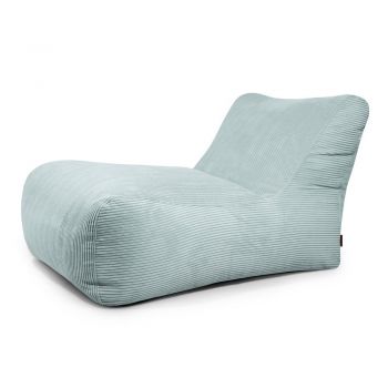 Fotoliu bean bag verde mentă cu tapițerie din catifea reiată Lounge 100 – SLOWDOWN