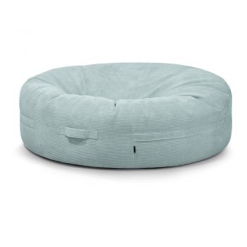 Fotoliu bean bag verde mentă cu tapițerie din catifea reiată Roll 190 – SLOWDOWN