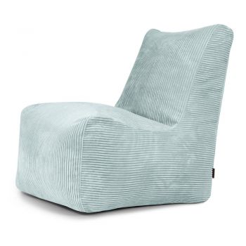Fotoliu bean bag verde mentă cu tapițerie din catifea reiată Seat Lounge – SLOWDOWN