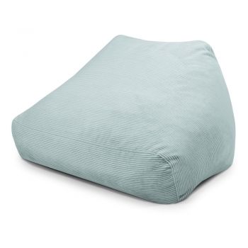 Fotoliu bean bag verde mentă cu tapițerie din catifea reiată Sofa Snug – SLOWDOWN