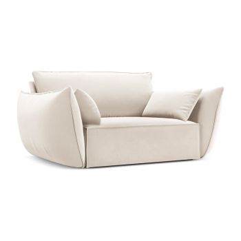Fotoliu bej cu tapițerie din catifea Vanda – Mazzini Sofas