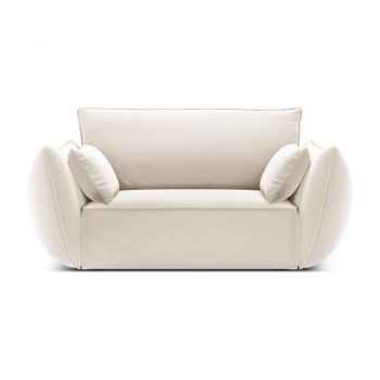Fotoliu bej cu tapițerie din catifea Vanda – Mazzini Sofas