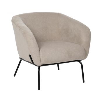 Fotoliu bej cu tapițerie din chenille Classic – Ixia