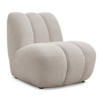 Fotoliu bej cu tapițerie din țesătură bouclé Janissaire – Bobochic Paris