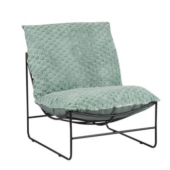 Fotoliu Chopie verde deschis cu picioare negre 77x90x83 cm