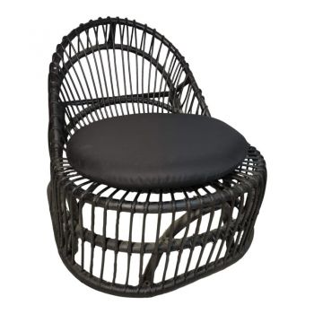Fotoliu cu perna Tromso Boho Negru 80x85x98 cm Fotoliu cu perna Tromso Boho Negru 80x85x98 cm