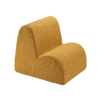 Fotoliu de copii maro cu tapițerie din țesătură bouclé Cloud – Wigiwama