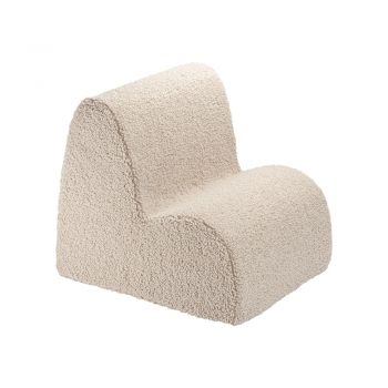 Fotoliu de copii maro deschis cu tapițerie din țesătură bouclé Cloud – Wigiwama