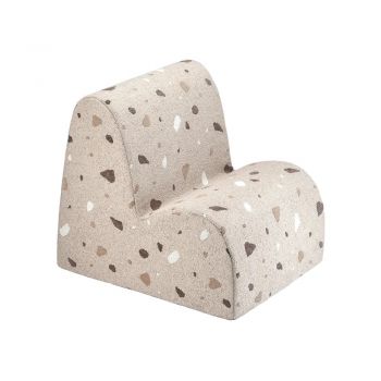 Fotoliu de copii maro deschis cu tapițerie din țesătură bouclé/cu tapițerie din chenille Terrazzo Cloud – Wigiwama