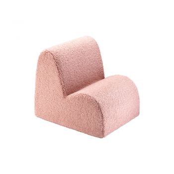 Fotoliu de copii roz cu tapițerie din țesătură bouclé Cloud – Wigiwama