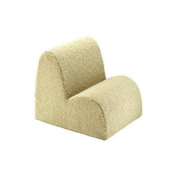 Fotoliu de copii verde cu tapițerie din țesătură bouclé Cloud – Wigiwama
