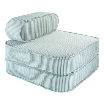 Fotoliu de copii verde mentă cu tapițerie din catifea reiată Flip – Wigiwama