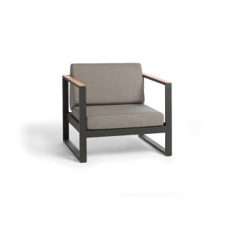 Fotoliu de grădină gri din metal Landsape Teak – Diphano