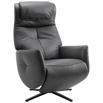 FOTOLIU DE MASAJ in metal, textil, piele negru, gri închis