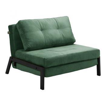 Fotoliu Fancy, Pako World, Verde inchis si picioare negre, 95x98x70 cm