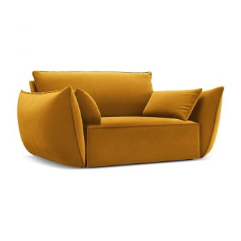Fotoliu galben muștar cu tapițerie din catifea Vanda – Mazzini Sofas
