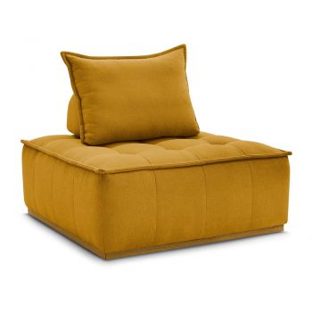 Fotoliu galben muștar cu tapițerie din chenille Elisa – Bobochic Paris