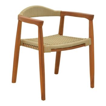 Fotoliu Ganny Boho, Pako World, Lemn de tec, Natural, 61x58x71 cm