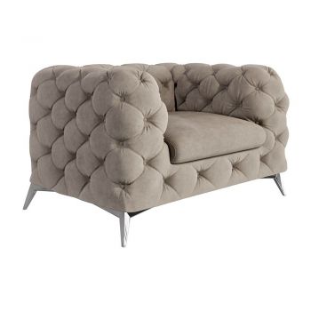 Fotoliu grej cu tapițerie din catifea Chelsea – Ropez