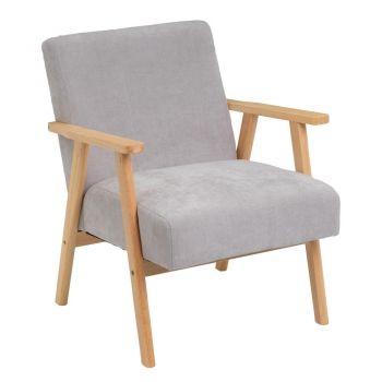 Fotoliu gri cu tapițerie din chenille Vintage – Casa Selección