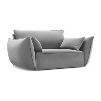 Fotoliu gri deschis cu tapițerie din catifea Vanda – Mazzini Sofas