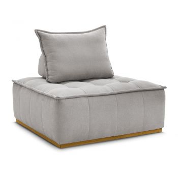 Fotoliu gri deschis cu tapițerie din chenille Elisa – Bobochic Paris