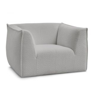 Fotoliu gri deschis cu tapițerie din țesătură bouclé Giorgia – Bobochic Paris