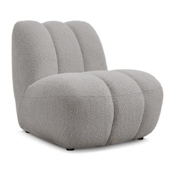Fotoliu gri deschis cu tapițerie din țesătură bouclé Janissaire – Bobochic Paris