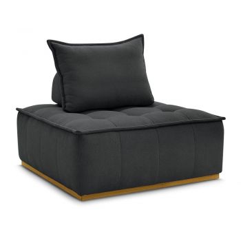 Fotoliu gri închis cu tapițerie din chenille Elisa – Bobochic Paris