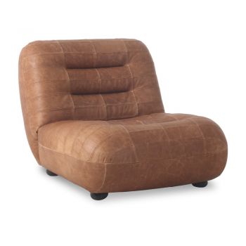 Fotoliu maro coniac cu tapițerie din piele Wyatt – Dutchbone