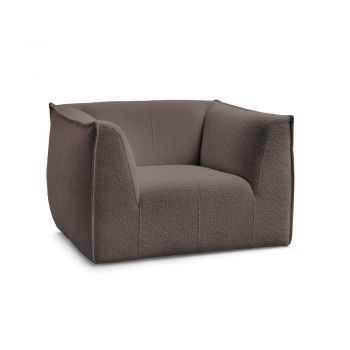 Fotoliu maro cu tapițerie din țesătură bouclé Giorgia – Bobochic Paris
