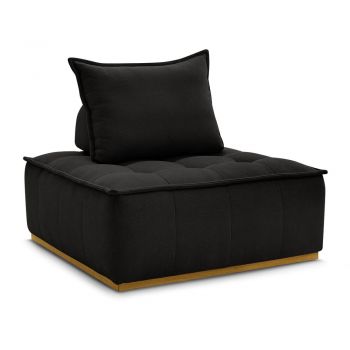 Fotoliu negru cu tapițerie din chenille Elisa – Bobochic Paris