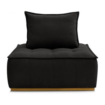 Fotoliu negru cu tapițerie din țesătură bouclé Elisa – Bobochic Paris